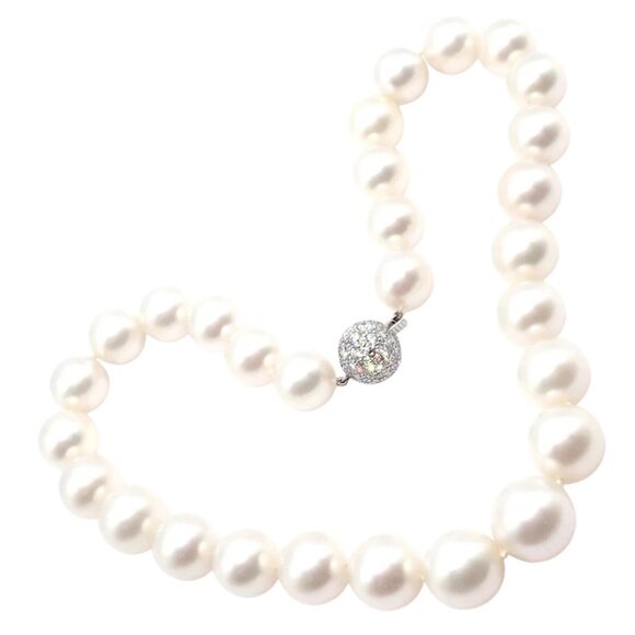 Tiffany & Co. Jewelry - Authentic! Tiffany & Co Platinum Diamond South Sea Large Pearl Necklace Paper